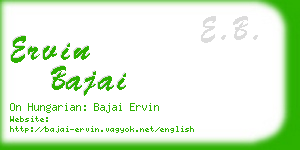 ervin bajai business card